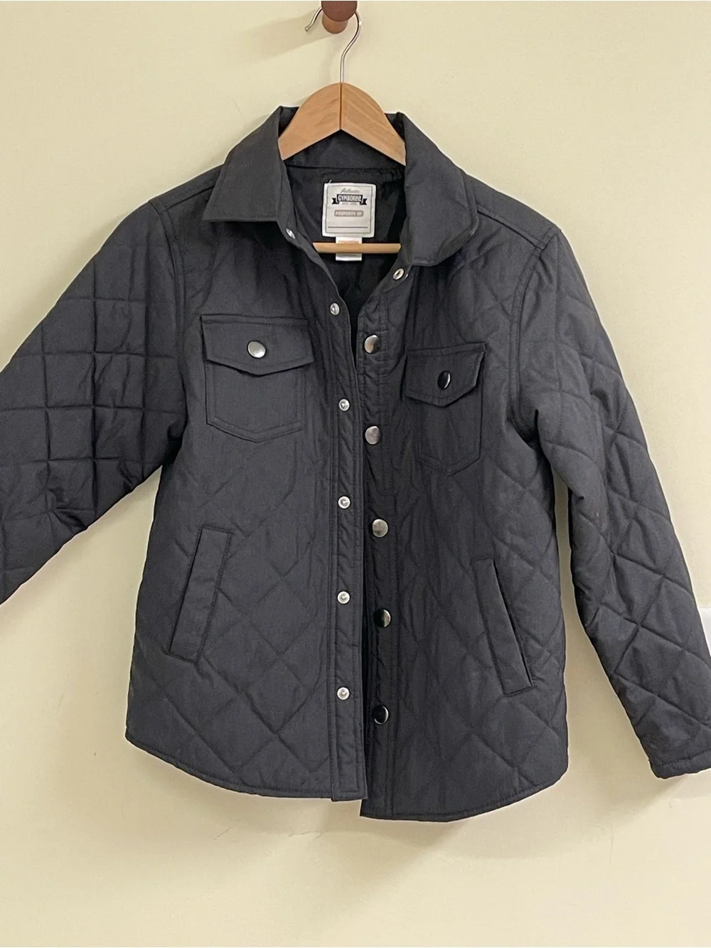 Gymboree Quilted Snap Jacket Gray Boys L 10-12 Lightweight Coat